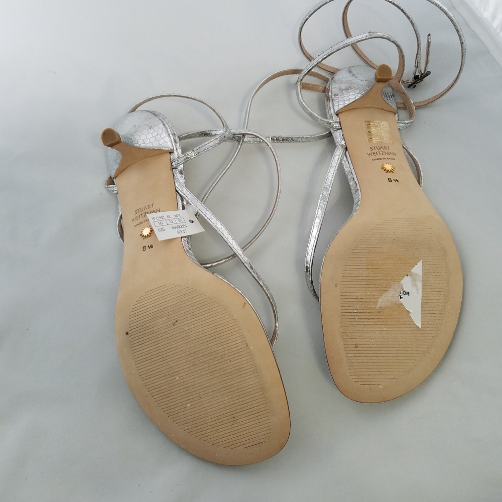 Stuart weitzman Jimenez silver snake 39 8.5 sandal - Picture 3 of 4